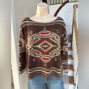 Denim and Supply by Ralph Lauren Southwest Cotton Oversized Sweater Medium
